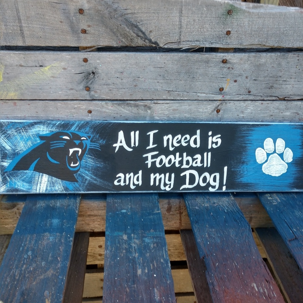 Hand made and painted Panthers sign